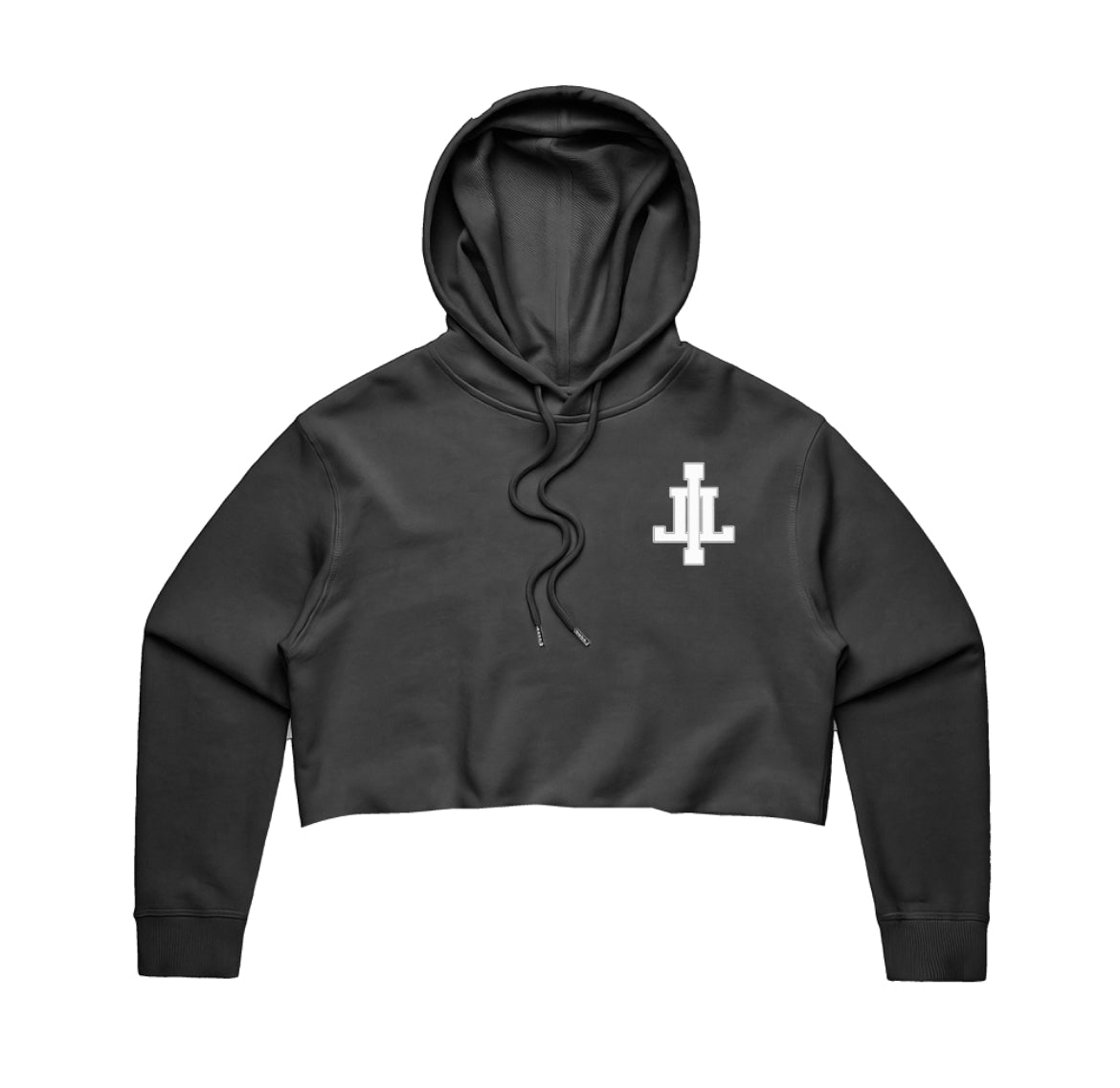 LIFE IS LIFE LADY’S CROP TOP HOODIE - BLACK